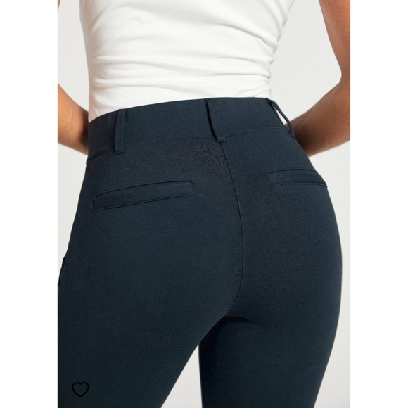 Betabrand Medium Classic Dress Yoga Navy Blue Pull-On Pants Faux Pockets - Picture 13 of 13